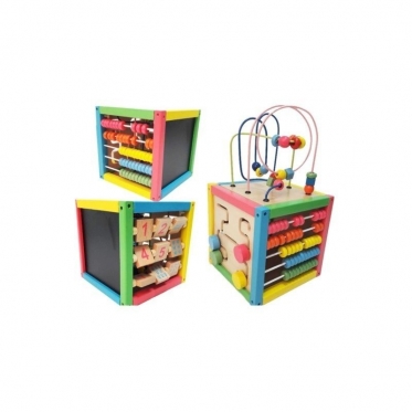 Edukacinis žaislas "Medinis kubas", 20 x 20 x 20 cm