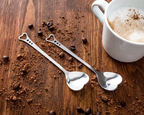 Nerūdijančio plieno širdelės formos šaukšteliai, 2 vnt