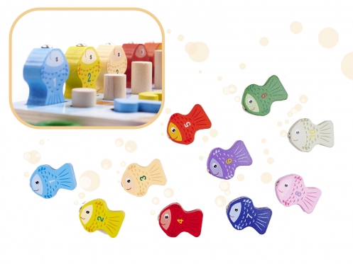 Edukacinis žaidimas "Skaičių, raidžių ir figūrų žvejyba", 22,5 x 45 cm