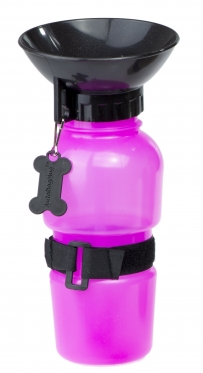 Kelioninė gertuvė - dubenėlis augintiniui, 500 ml (rožinė, juoda)