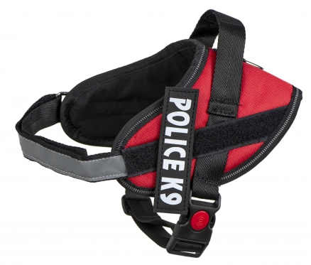 Pakinktai šuniui "Police K9", 55 - 66 cm (juodi, raudoni)
