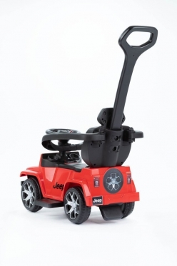 Mašinėlė - paspirtukas su rankenėle "Jeep DK-P03P", 78 x 30 x 85 cm (raudona)