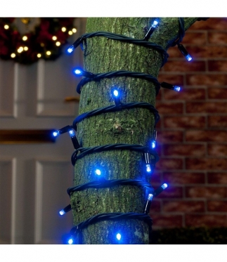 27,7 m 300 LED lauko lempučių šventinė girlianda (mėlyna)