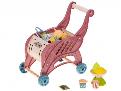 Žaislų rinkinys "Parduotuvė ir pirkinių vežimėlis", 40 vnt