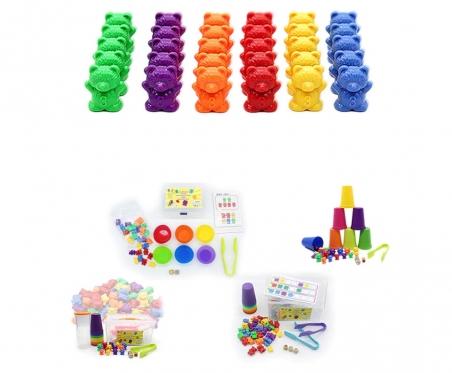 Figūrėlių rūšiuoklė "Montessori Meškiukai", 116 dalių
