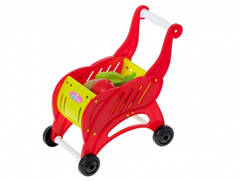 Žaislų rinkinys "Parduotuvės vežimėlis, aksesuarai ir prekės", 30 x 29,5 x 17 cm