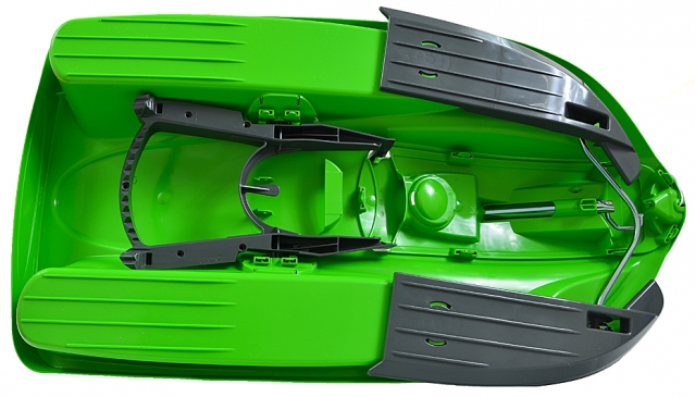 Rogutės su vairu "Hamax Sno Zebra", 100 cm (žalios)