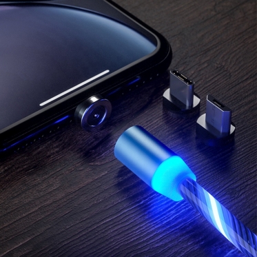 Universalus išmaniųjų įrenginių USB magnetinis įkrovimo laidas, 1 m (mėlynas)