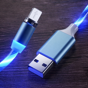 Universalus išmaniųjų įrenginių USB magnetinis įkrovimo laidas, 1 m (mėlynas)