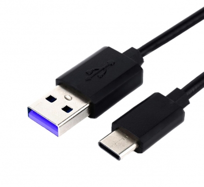 USB-C išmaniojo įrenginio duomenų perdavimo laidas, 1 m (juodas)