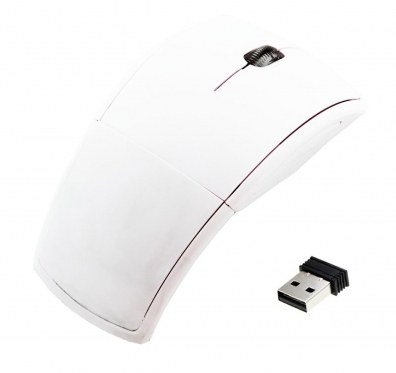 Belaidė sulankstoma optinė kompiuterio pelė, 11 x 6 x 3,5 cm (balta)