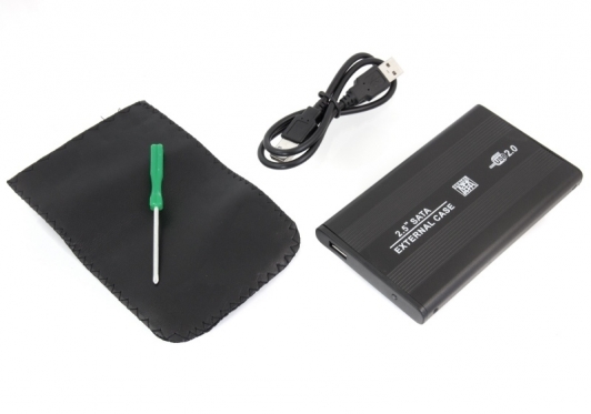 2,5" USB SATA kietojo disko dėžutė, 13 x 7,5 x 1,3 cm (juoda)