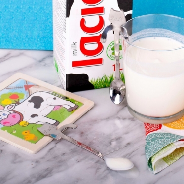 Nerūdijančio plieno šaukšteliai su kačiuko atvaizdu, 2 vnt (sidabriniai)