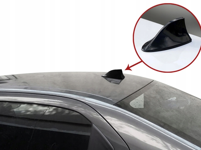 Automobilio antena "Ryklys", 17 x 7,5 x 6 cm (juoda)