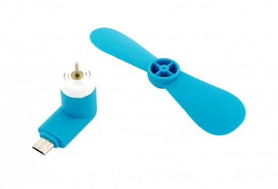 "microUSB" ventiliatorius, 4 x 9 x 1,5 cm (mėlynas)