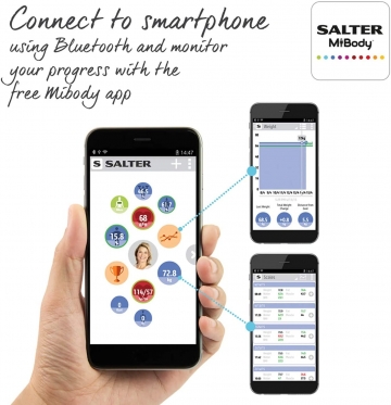 Svarstyklės Salter 9192 WH3R Salter Curve Bluetooth Smart Analyser white