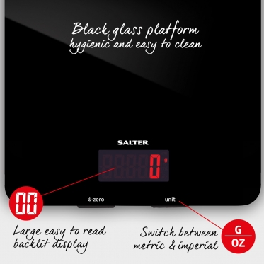 Virtuvės svarstyklės Salter 1150 BKDR 5kg Glass Electronic - Black