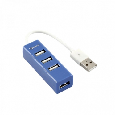 USB šakotuvas Sbox USB 4 Ports USB HUB H-204 blueberry blue