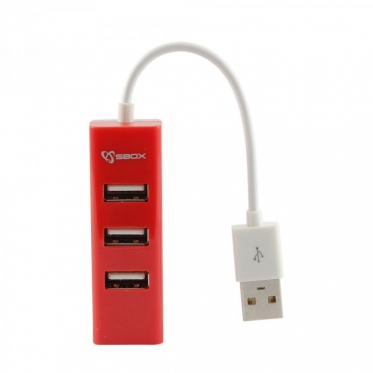 USB šakotuvas Sbox USB 4 Ports USB HUB H-204 strawberry red