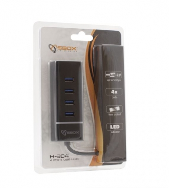 USB šakotuvas Sbox 4 Port HUB H-304