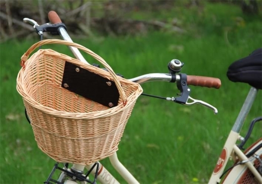 Pintas krepšelis dviračiui, 35 x 24 x 12 cm (šviesiai rudas)