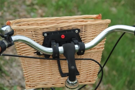 Pintas krepšelis dviračiui, 35 x 24 x 12 cm (šviesiai rudas)