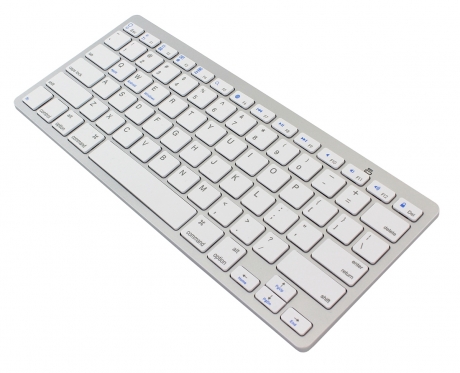 Belaidė klaviatūra, 28,5 x 12 x 1,8 cm (sidabrinė, balta)