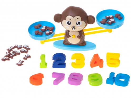 Edukacinis žaislas "Beždžionės svarstyklės", 84 dalių