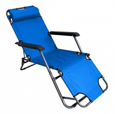 Sulankstoma lauko kėdė - gultas, mėlyna