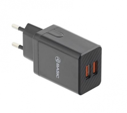 Įkroviklis Tellur Basic Wall HC204 2xUSB, 2.4A, black