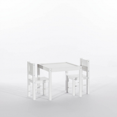 Vaikiškas staliukas ir kėdės (baltas)