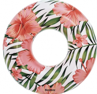 Pripučiamas vandens ratas "Bestway Tropical Palms", Ø 119 cm (baltas, rožinis, žalias)