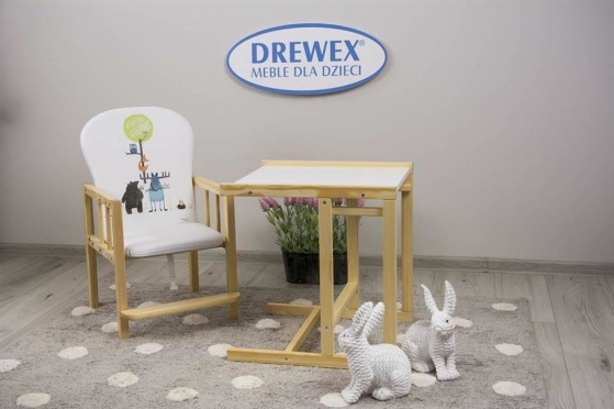 "Drewex" reguliuojamo aukščio maitinimo kėdutė "Antoś Animals", 102 x 53 x 45 cm
