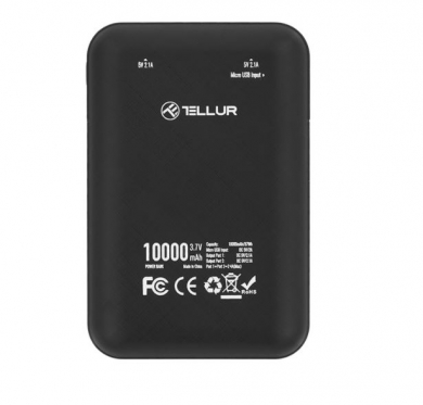 Išorinė baterija Tellur Compact design 10000mAh PBC2 black