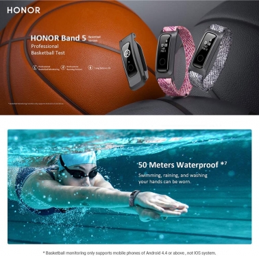 Išmanusis laikrodis Huawei Honor Band 5 Sport glacier grey strap (AW70)