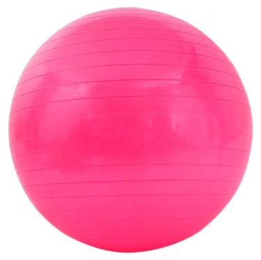 Pripučiamas guminis reabilitacijos kamuolys su pompa, Ø 75 cm (rožinis)