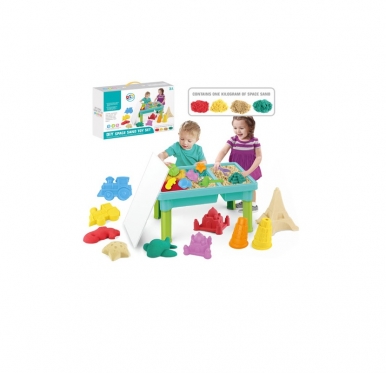 Žaislų rinkinys su stalu ir kinetiniu smėliu "Kosminis smėlis"