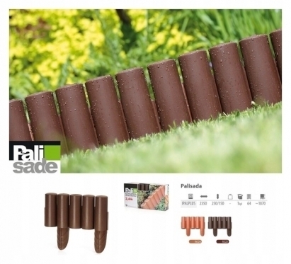 Dekoratyvinė tvorelė sodo apželdinimui "Palisade", 14,5 cm x 94 cm (pilka)