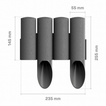 Dekoratyvinė tvorelė sodo apželdinimui "Palisade", 14,5 cm x 94 cm (pilka)