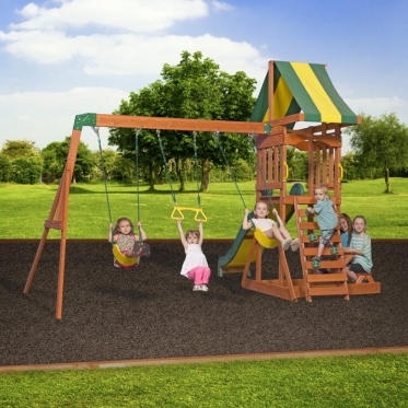 Medinė žaidimų aikštelė su sūpynėmis ir čiuožykla "Step2 Sunnydale Backyard Discovery", 330 x 410 x 290 cm