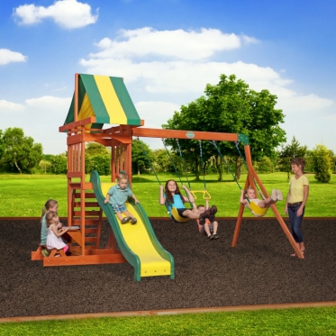 Medinė žaidimų aikštelė su sūpynėmis ir čiuožykla "Step2 Sunnydale Backyard Discovery", 330 x 410 x 290 cm