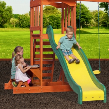 Medinė žaidimų aikštelė su sūpynėmis ir čiuožykla "Step2 Sunnydale Backyard Discovery", 330 x 410 x 290 cm