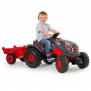 Minamas keturratis traktorius su priekaba "Smoby Traktor XXL Stronger", 161 x 57,7 x 56,2 cm