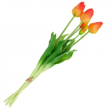 Dirbtinės tulpės, 5 vnt (oranžinės)