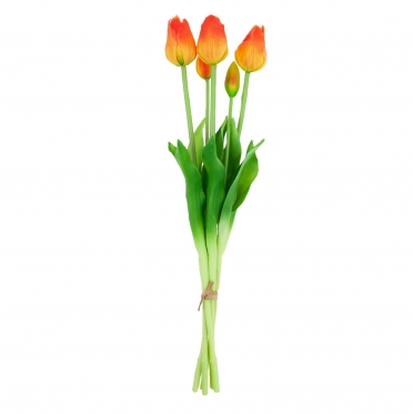 Dirbtinės tulpės, 5 vnt (oranžinės)