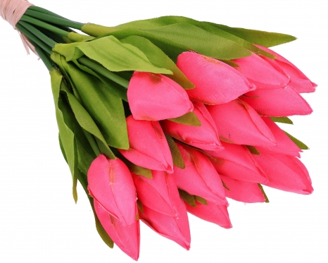 Dirbtinės tulpės, 18 vnt (tamsiai rožinės)
