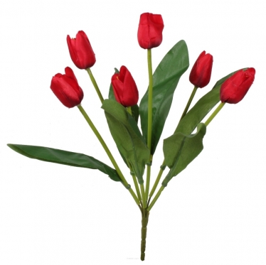 Dirbtinės tulpės, 6 vnt (raudonos)
