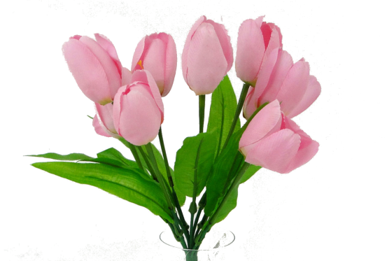Dirbtinės tulpės, 9 vnt (šviesiai rožinės)