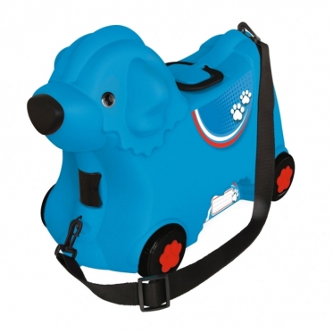 "BIG" paspiriamoji mašinėlė - lagaminas "Bobby Trolley šuniukas", 50,5 x 23 x 34,5 cm (mėlynas)