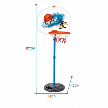 Klasikinis krepšinio rinkinys su kamuoliu "Woopie", 117 cm